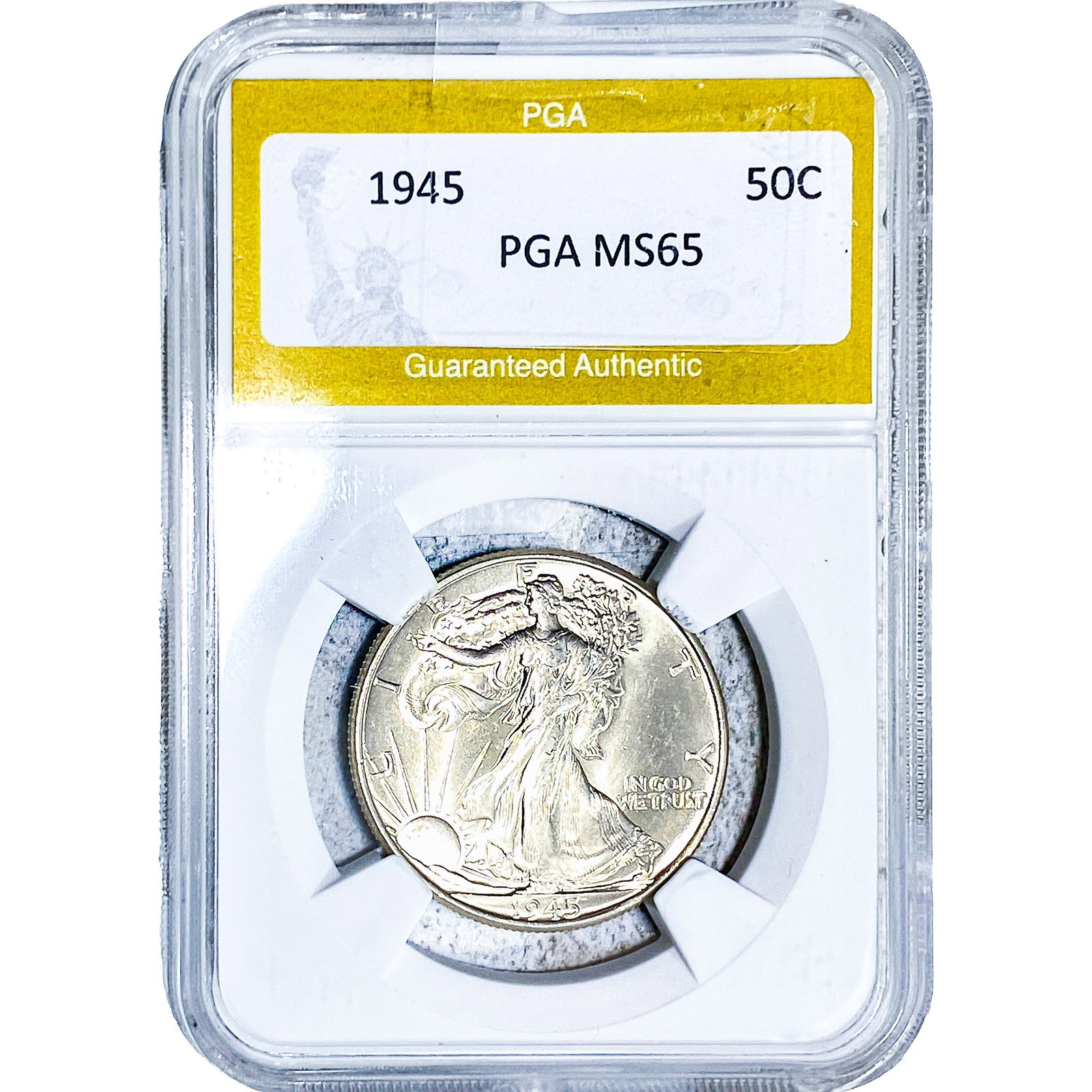 1945 Walking Liberty Half Dollar PGA MS65: 1945 Walking Liberty Half Dollar PGA MS65