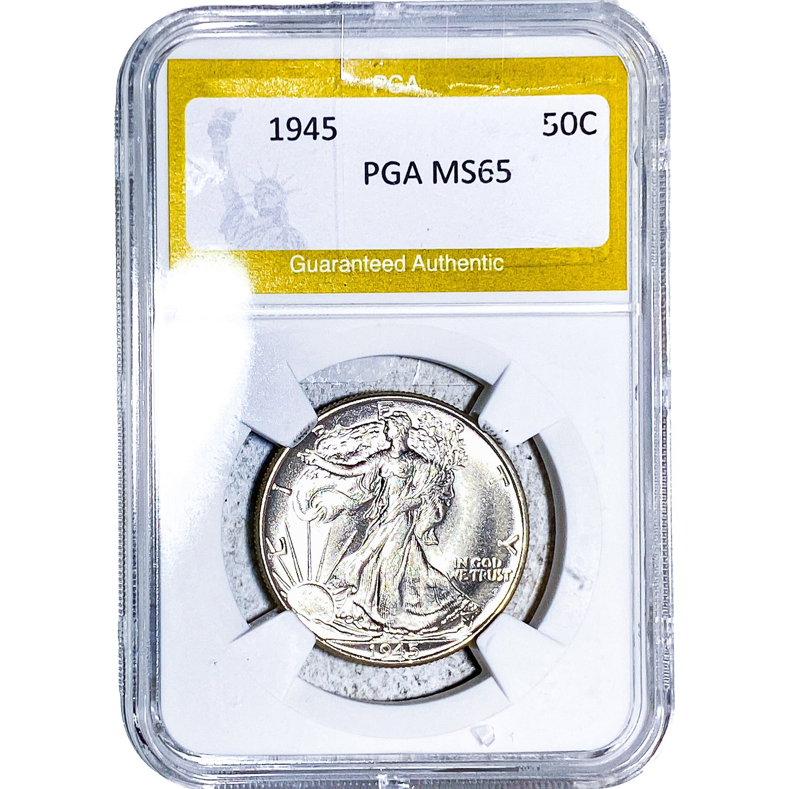 1945 Walking Liberty Half Dollar PGA MS65: 1945 Walking Liberty Half Dollar PGA MS65