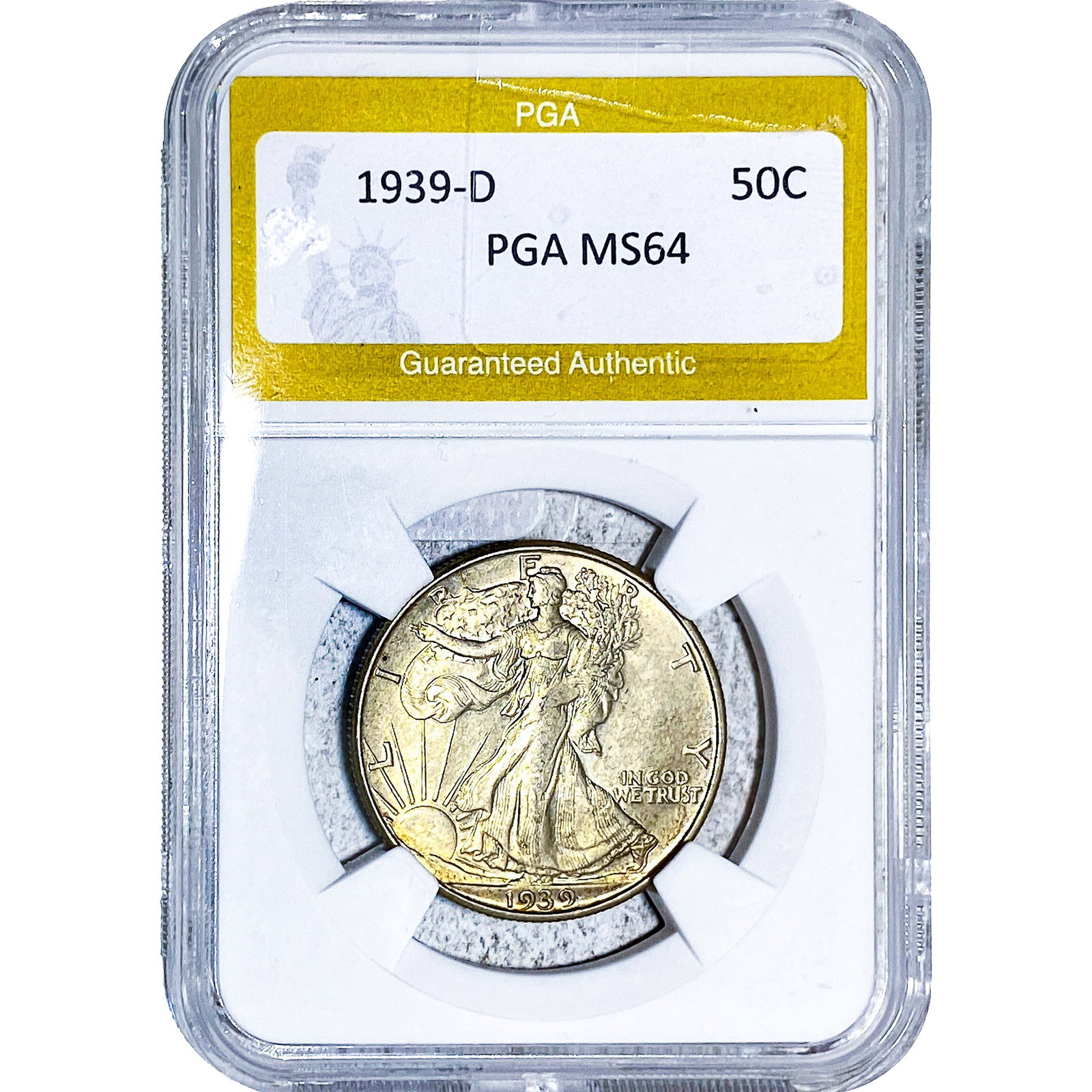1939-D Walking Liberty Half Dollar PGA MS64 (1 of 2)