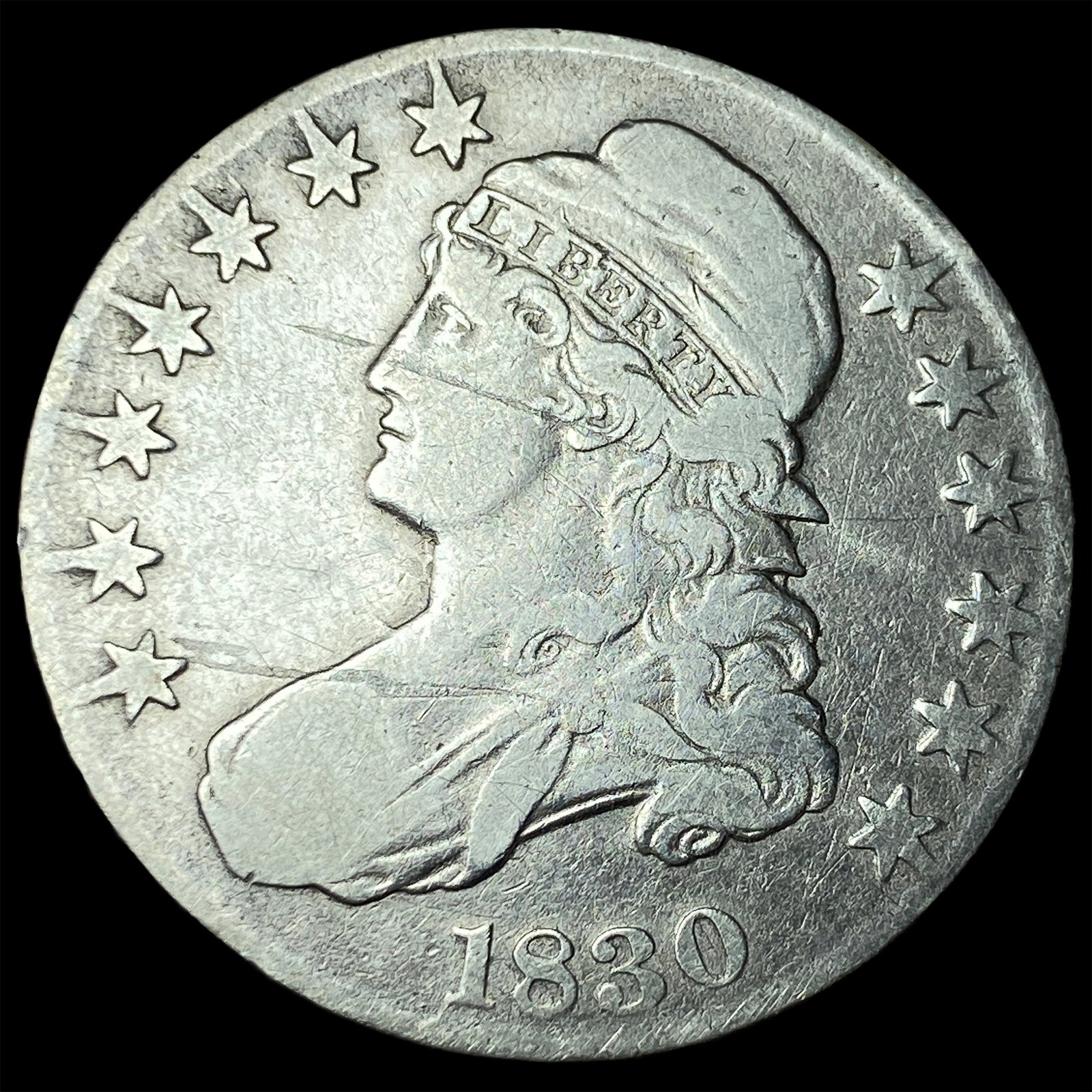 1830 Capped Bust Half Dollar LIGHTLY CIRCULATED: 1830 Capped Bust Half Dollar LIGHTLY CIRCULATED