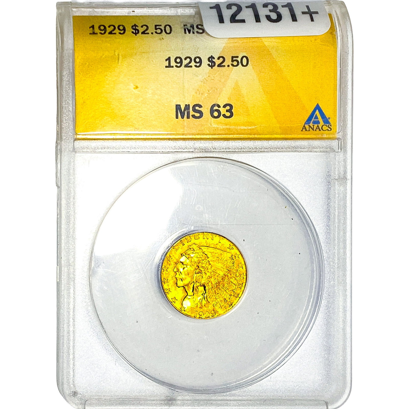 1929 $2.50 Gold Quarter Eagle ANACS MS63: 1929 $2.50 Gold Quarter Eagle ANACS MS63
