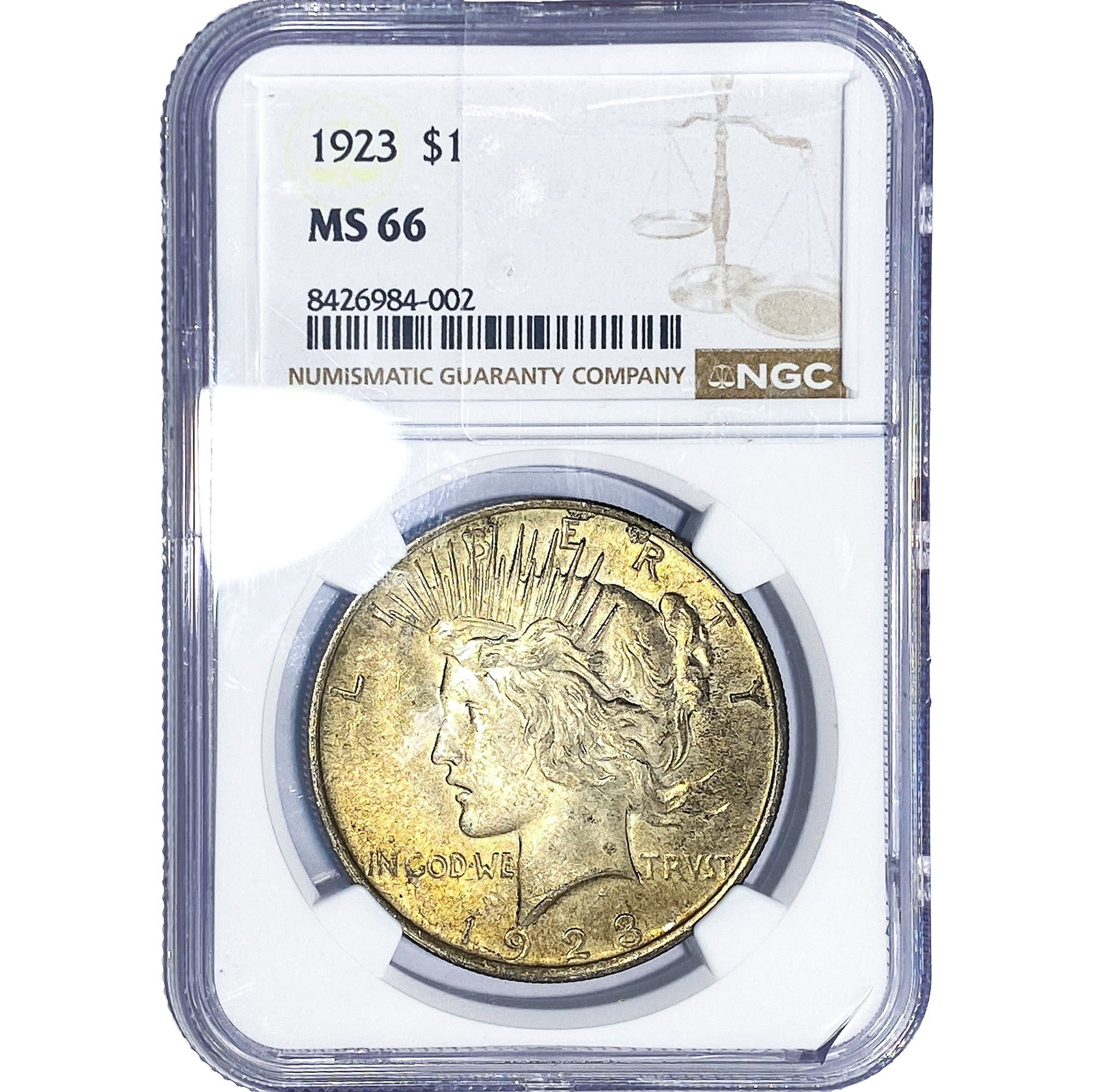 1923 Silver Peace Dollar NGC MS66: 1923 Silver Peace Dollar NGC MS66