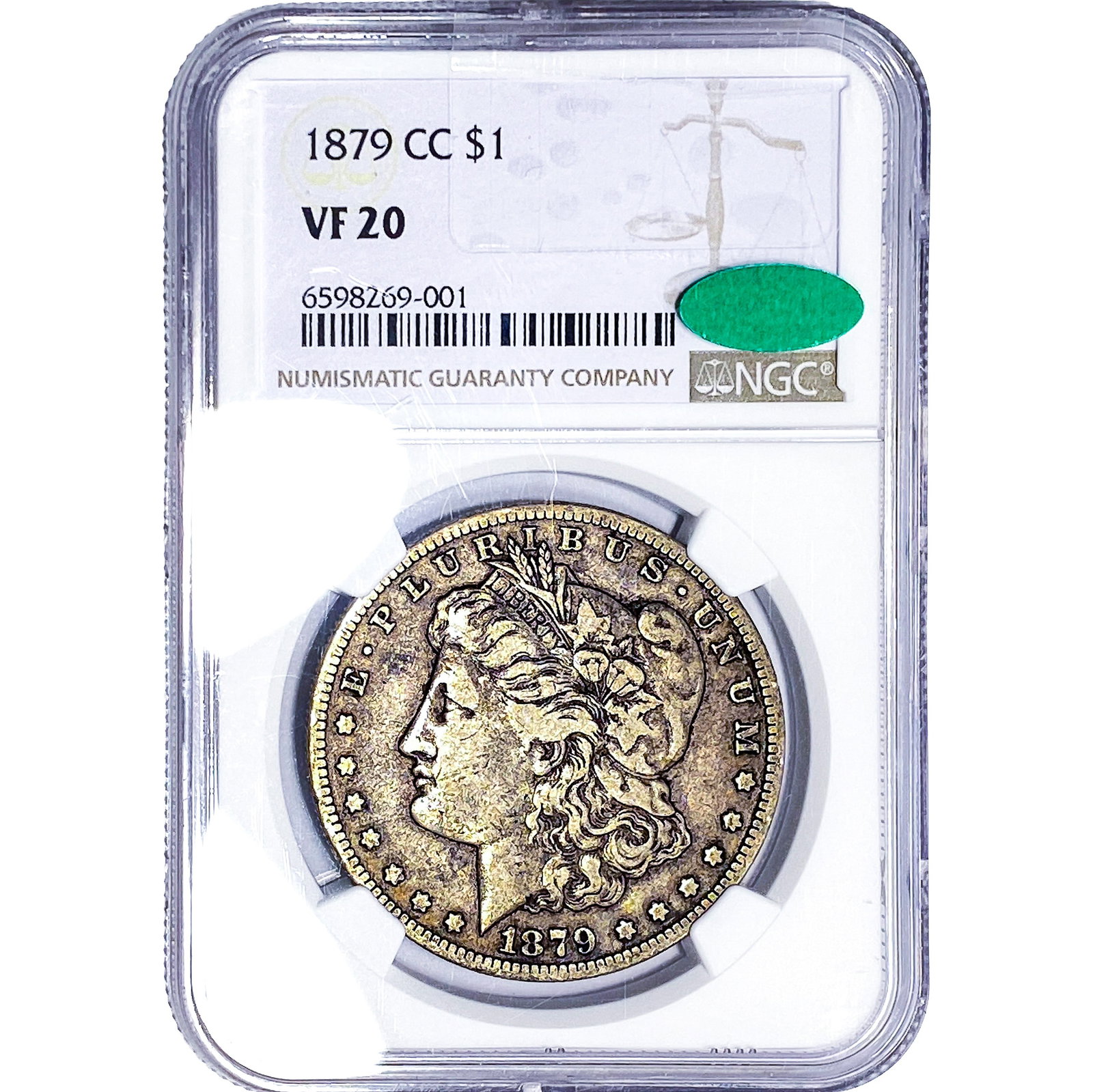 1879-CC CAC Morgan Silver Dollar NGC VF20: 1879-CC CAC Morgan Silver Dollar NGC VF20