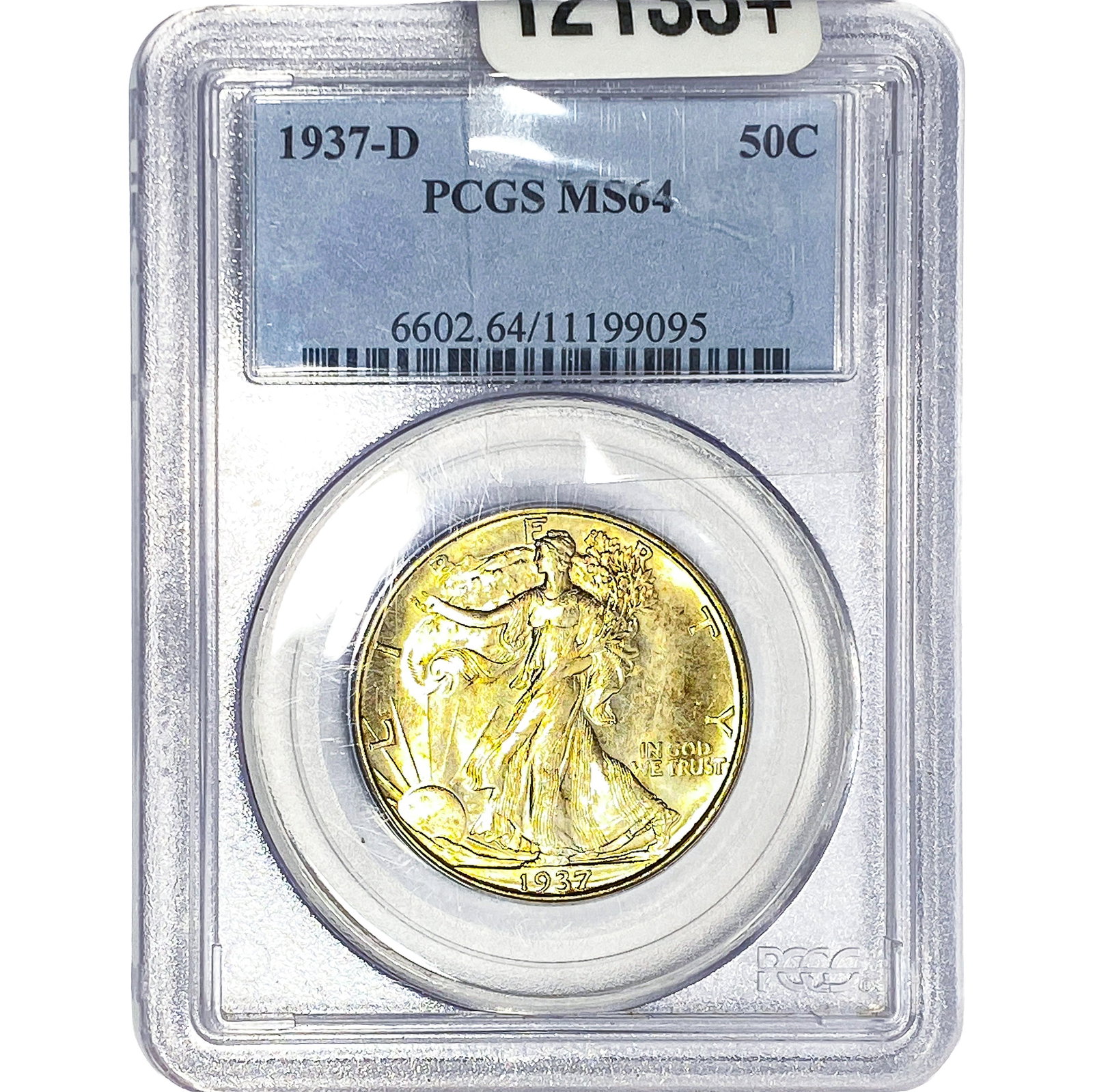 1937-D Walking Liberty Half Dollar PCGS MS64: 1937-D Walking Liberty Half Dollar PCGS MS64