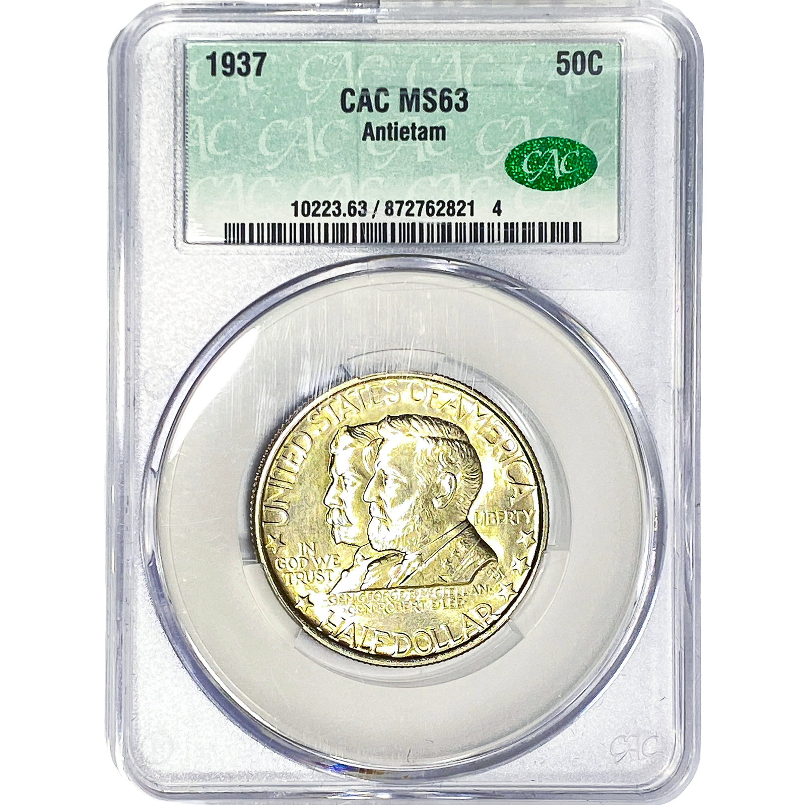 1937 Antietam Half Dollar CAC MS63: 1937 Antietam Half Dollar CAC MS63