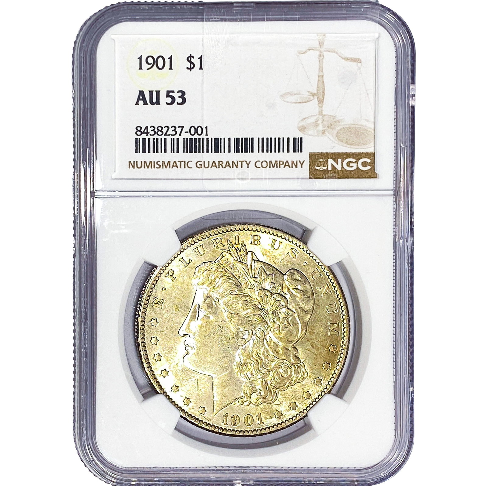1901 Morgan Silver Dollar NGC AU53: 1901 Morgan Silver Dollar NGC AU53