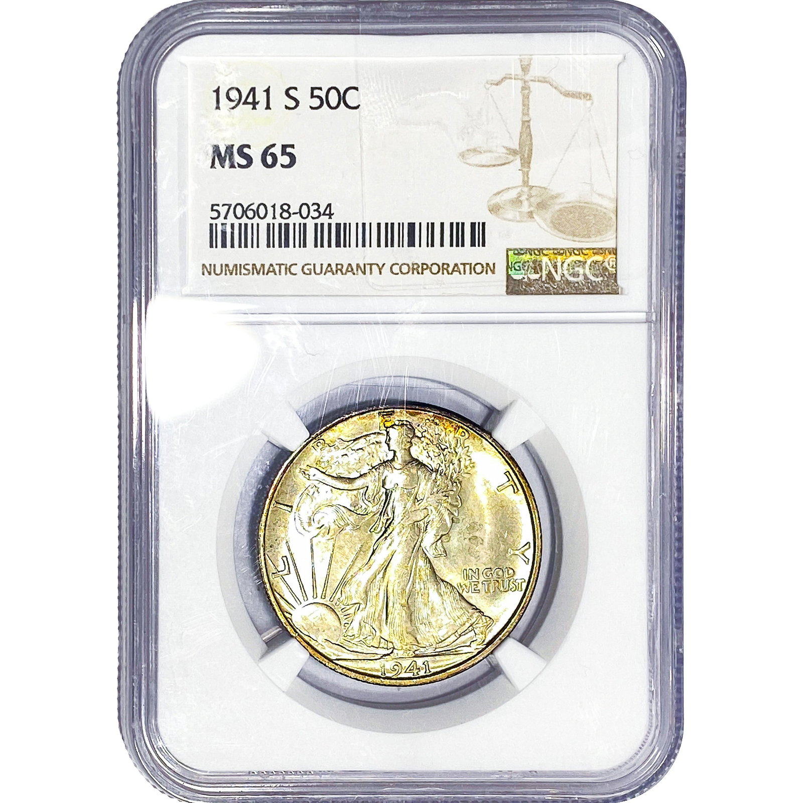 1941 Walking Liberty Half Dollar NGC MS65 (1 of 4)