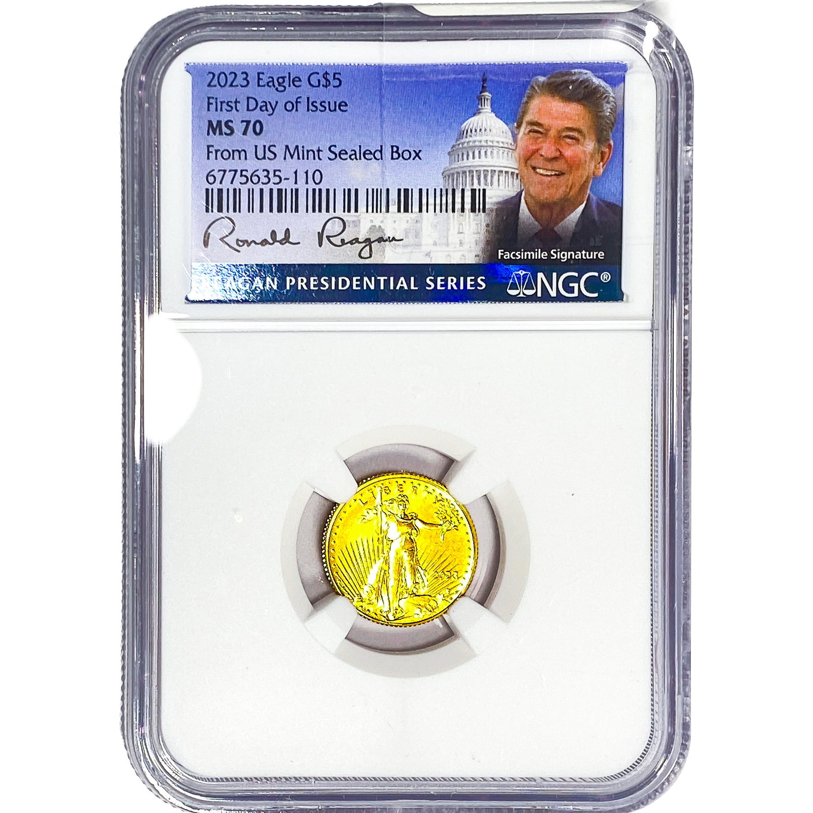 2023 1/10oz Gold Eagle $5 1st Day of Issue NGC MS70: 2023 1/10oz Gold Eagle $5 1st Day of Issue NGC MS70