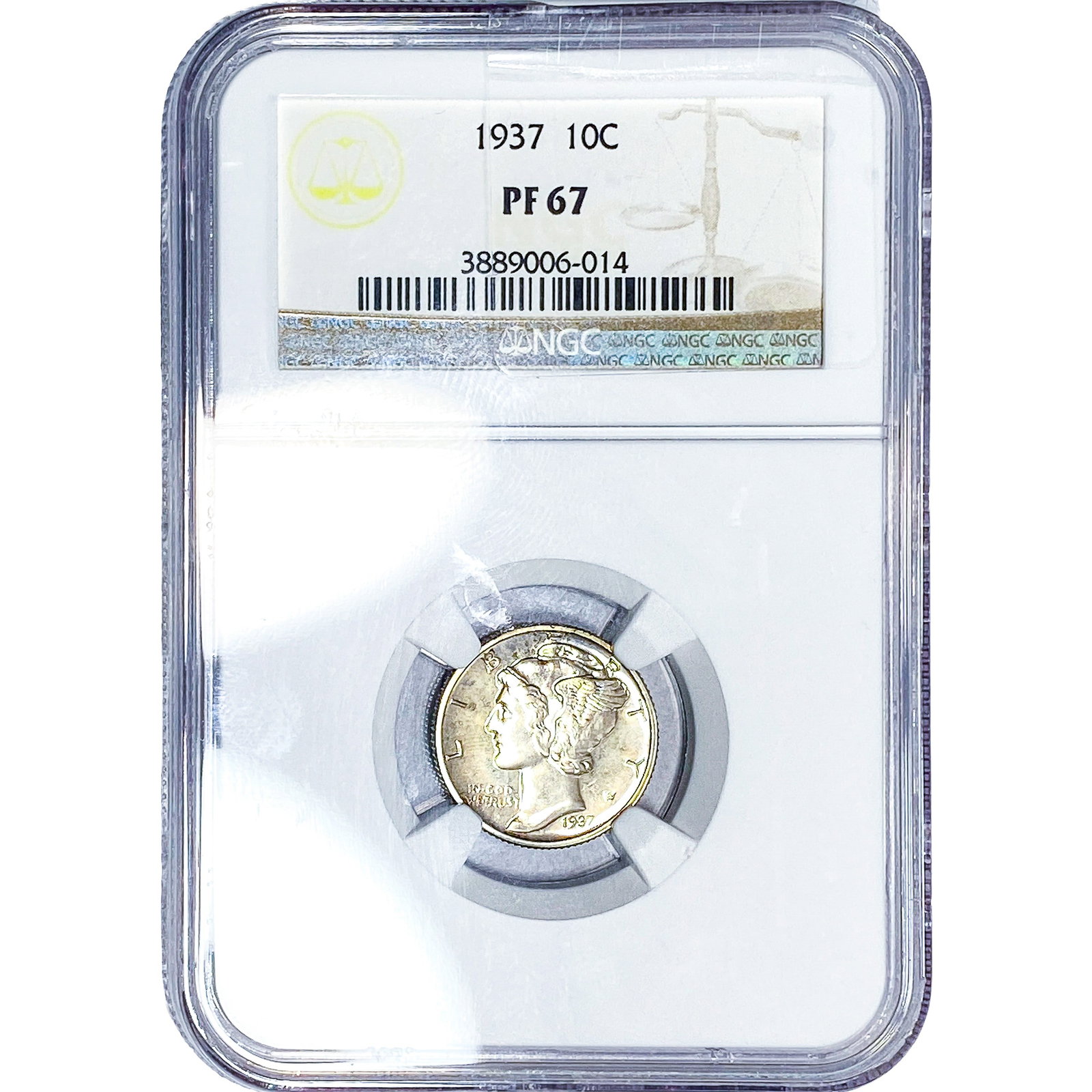 1937 Mercury Silver Dime NGC PF67: 1937 Mercury Silver Dime NGC PF67