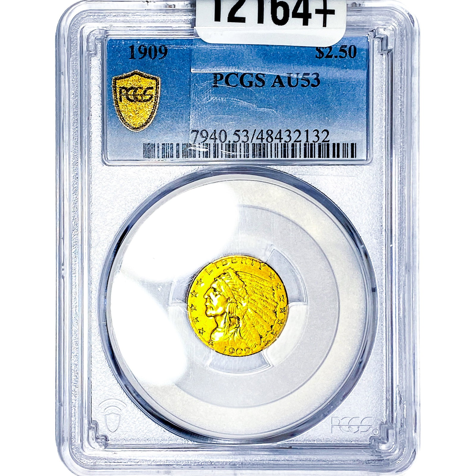 1909 $2.50 Gold Quarter Eagle PCGS AU53: 1909 $2.50 Gold Quarter Eagle PCGS AU53