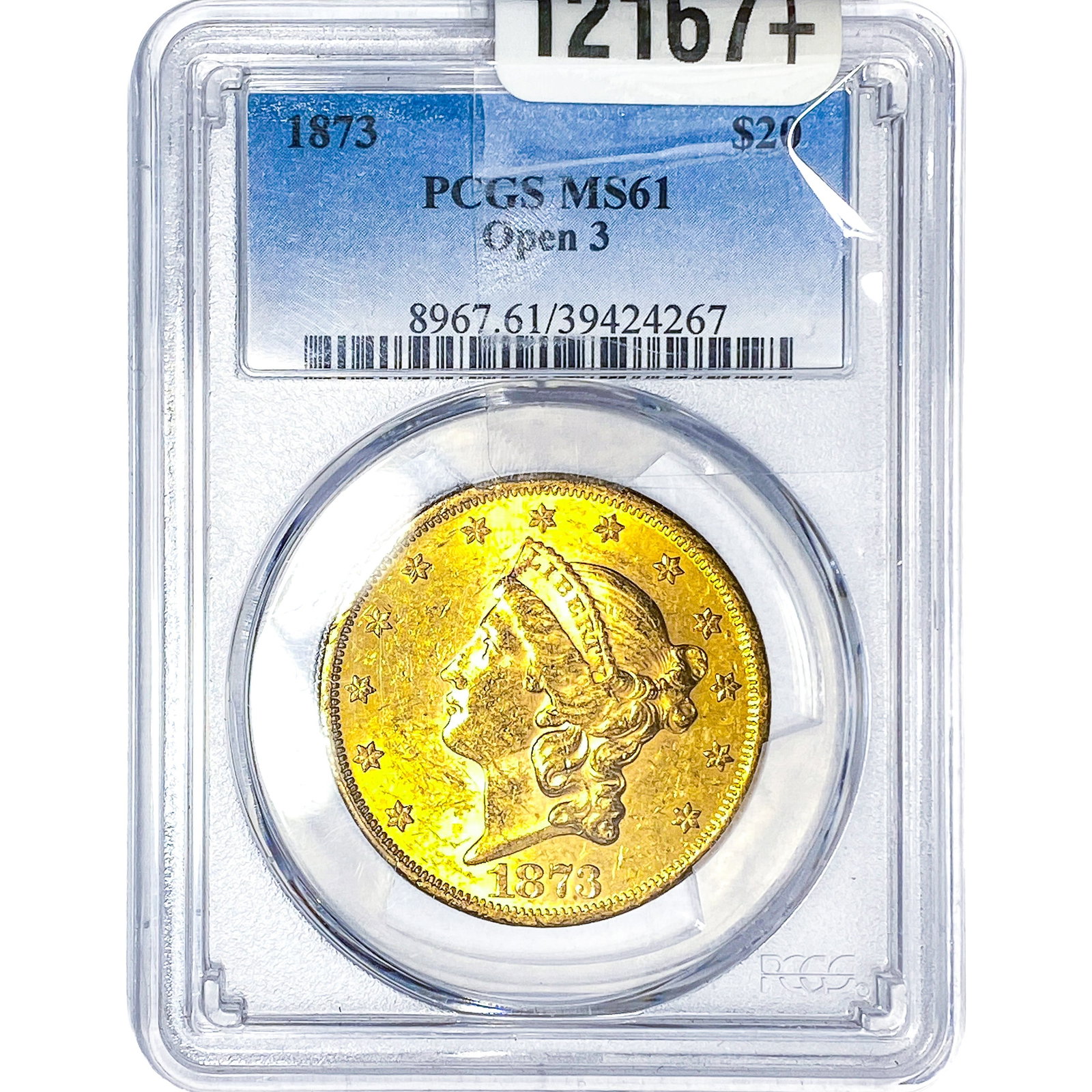 1783 $20 Gold Double Eagle PCGS MS61 Open 3: 1783 $20 Gold Double Eagle PCGS MS61 Open 3