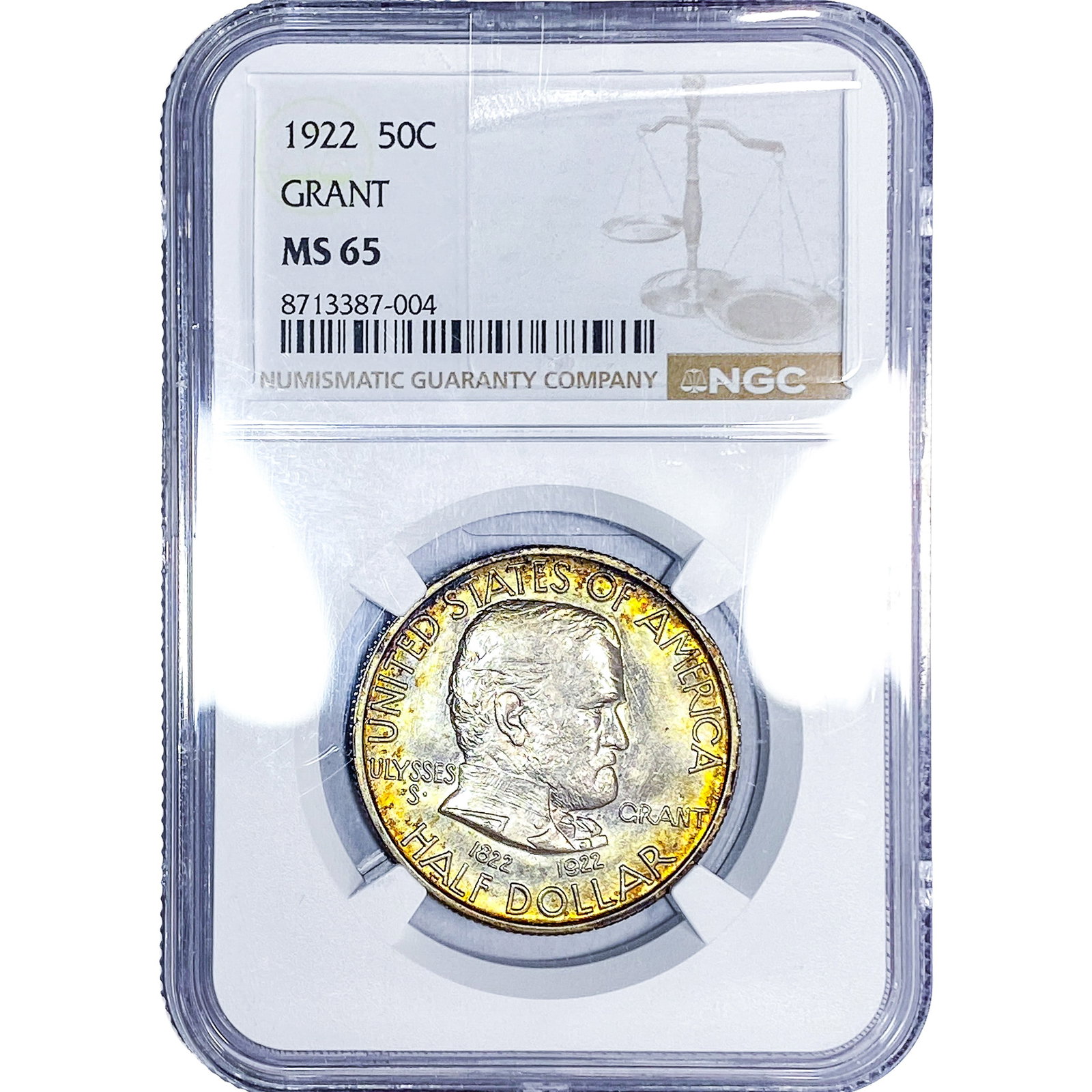 1922 Grant Half Dollar NGC MS65: 1922 Grant Half Dollar NGC MS65