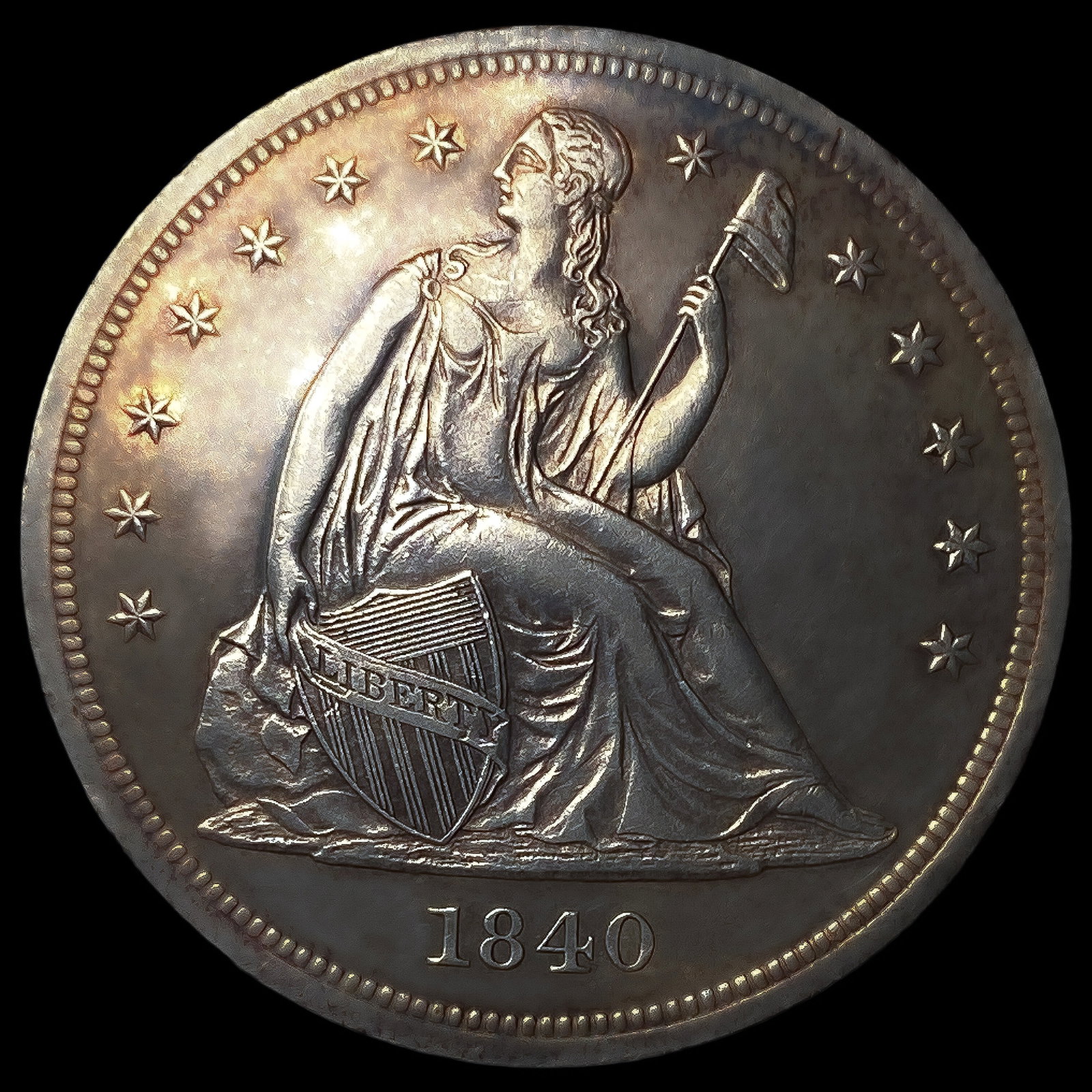 1840 Seated Liberty Dollar: 1840 Seated Liberty Dollar