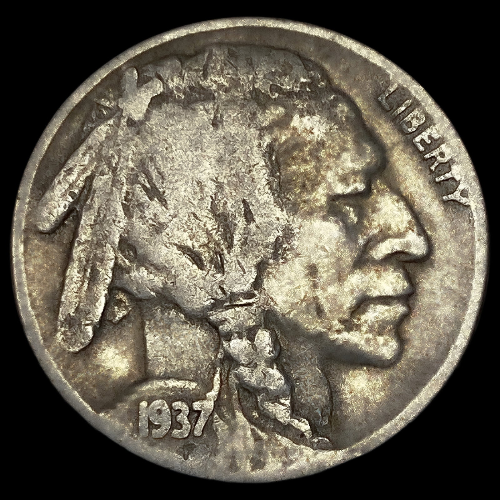 1937-D 3 Leg Buffalo Nickel (1 of 2)