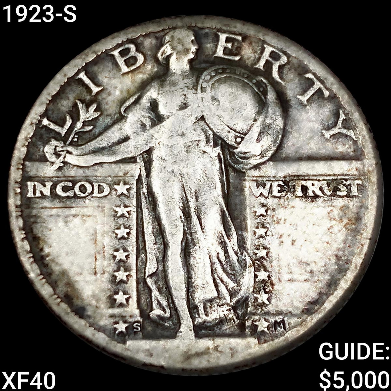 1923-S Standing Liberty Quarter NEARLY UNCIRCULATED: 1923-S Standing Liberty Quarter NEARLY UNCIRCULATED