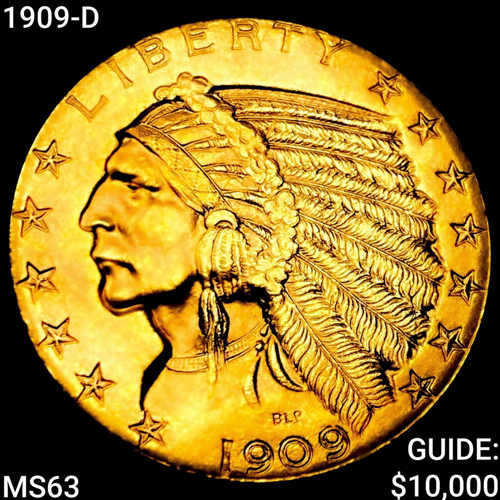 1909-D $5 Gold Half Eagle CHOICE BU (1 of 2)