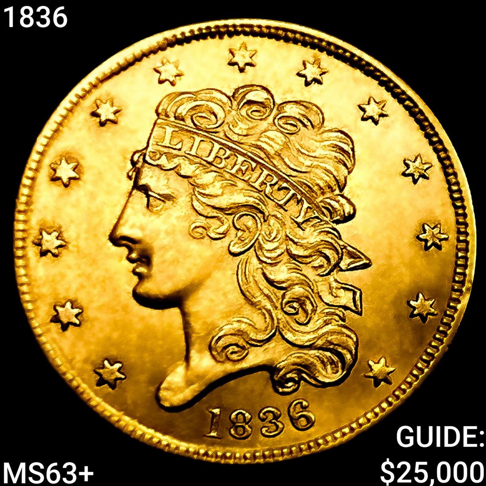 1836 $5 Gold Half Eagle CHOICE BU+ (1 of 2)