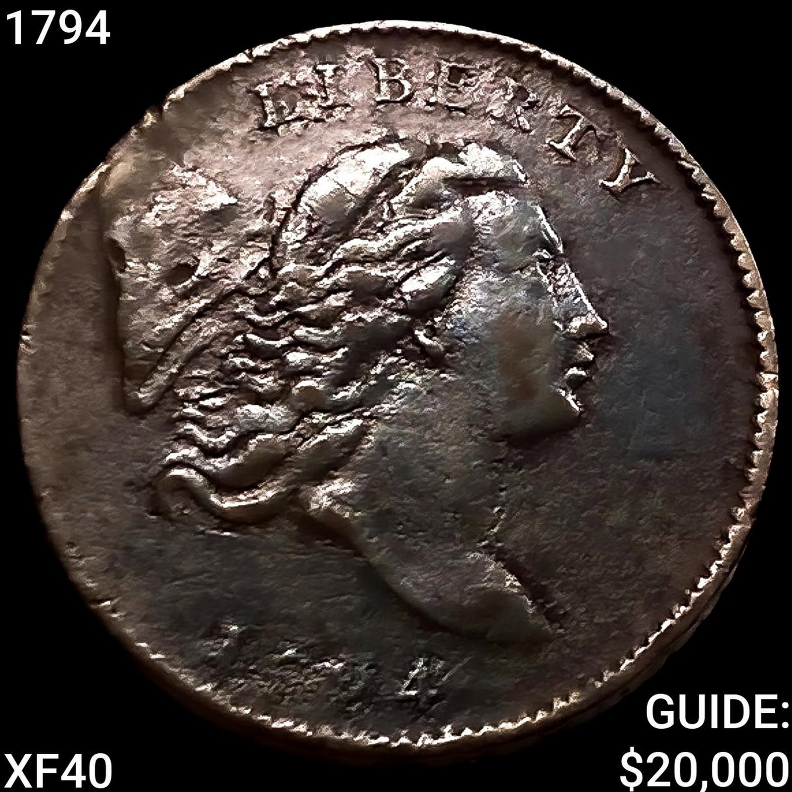 1794 Liberty Cap Half Cent NEARLY UNCIRCULATED: 1794 Liberty Cap Half Cent NEARLY UNCIRCULATED