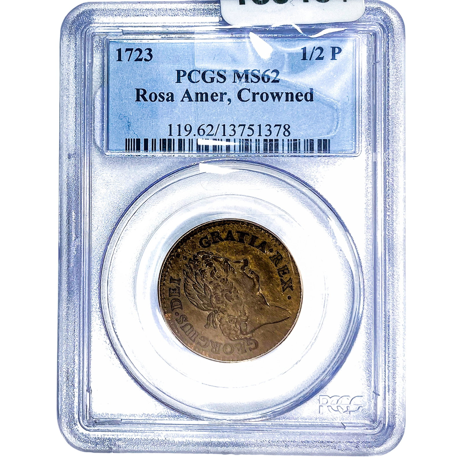 1723 1/2C Rosa Amer, Crowned PCGS MS62 (1 of 4)