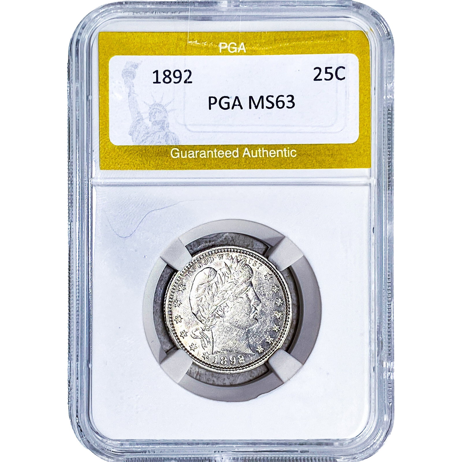 1892 Barber Quarter PGA MS63: 1892 Barber Quarter PGA MS63