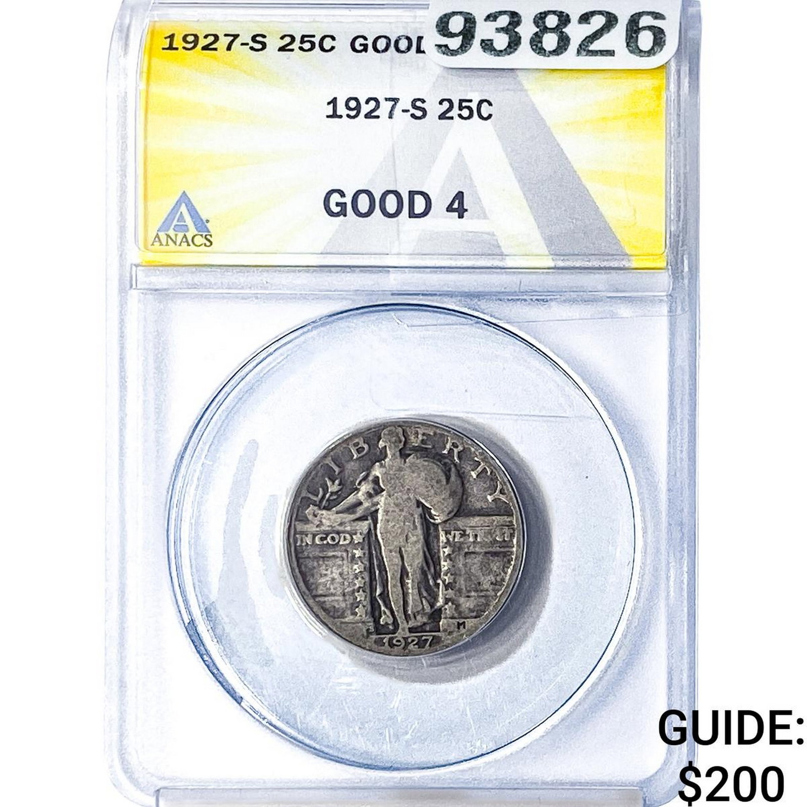 1927-S Standing Liberty Quarter ANACS G4 (1 of 2)