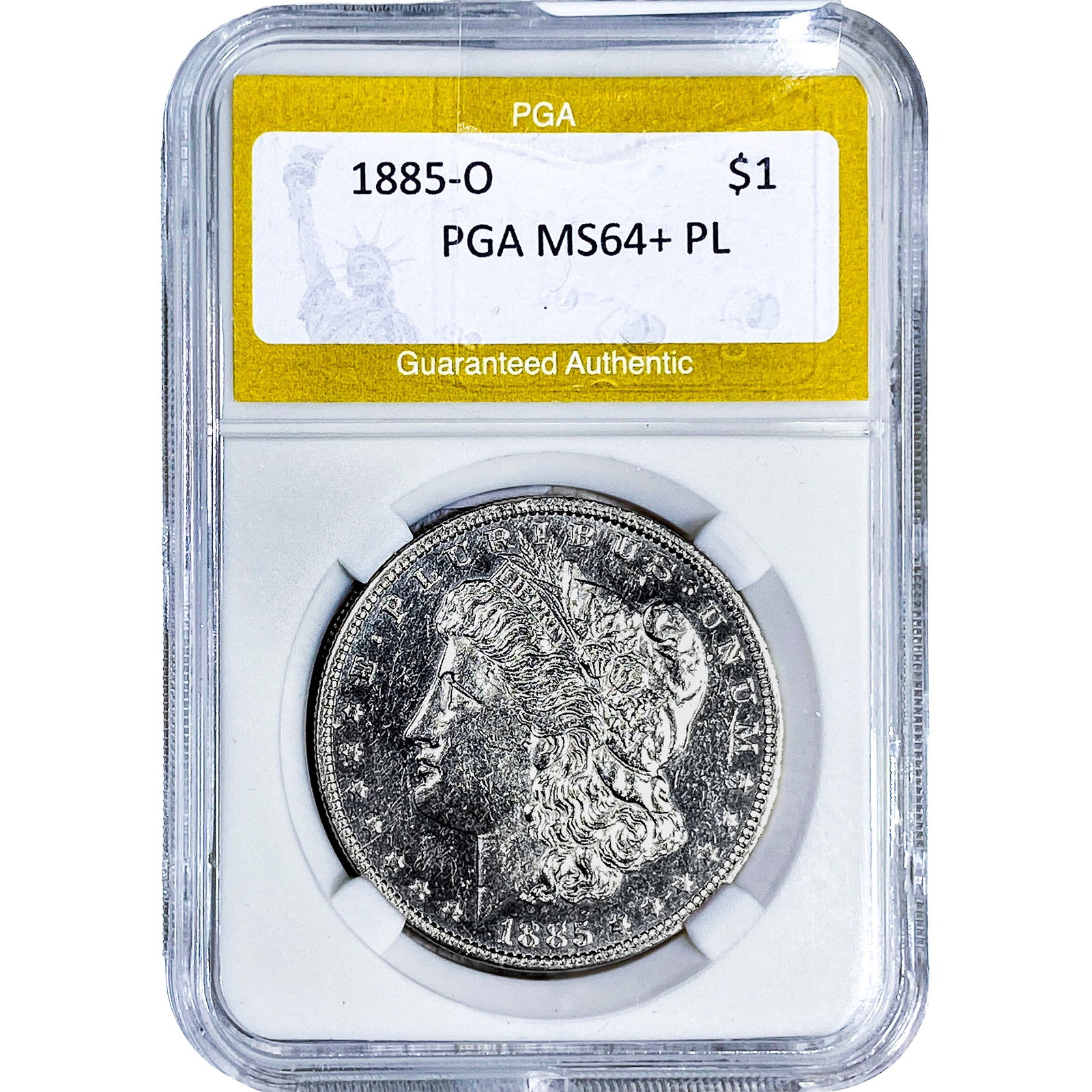 1885-O Morgan Silver Dollar PGA MS64+: 1885-O Morgan Silver Dollar PGA MS64+