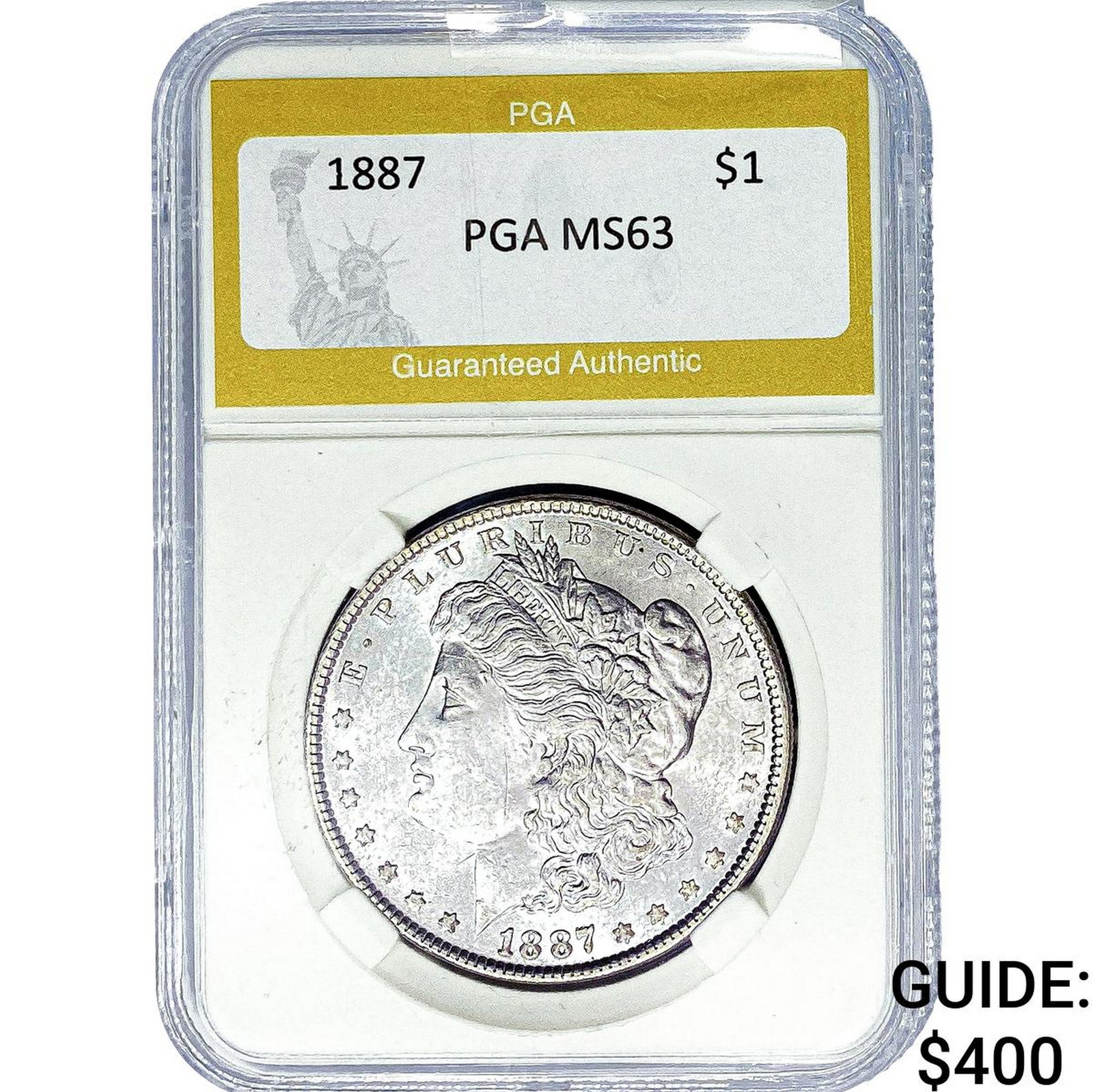1887 Morgan Silver Dollar PGA MS63: 1887 Morgan Silver Dollar PGA MS63