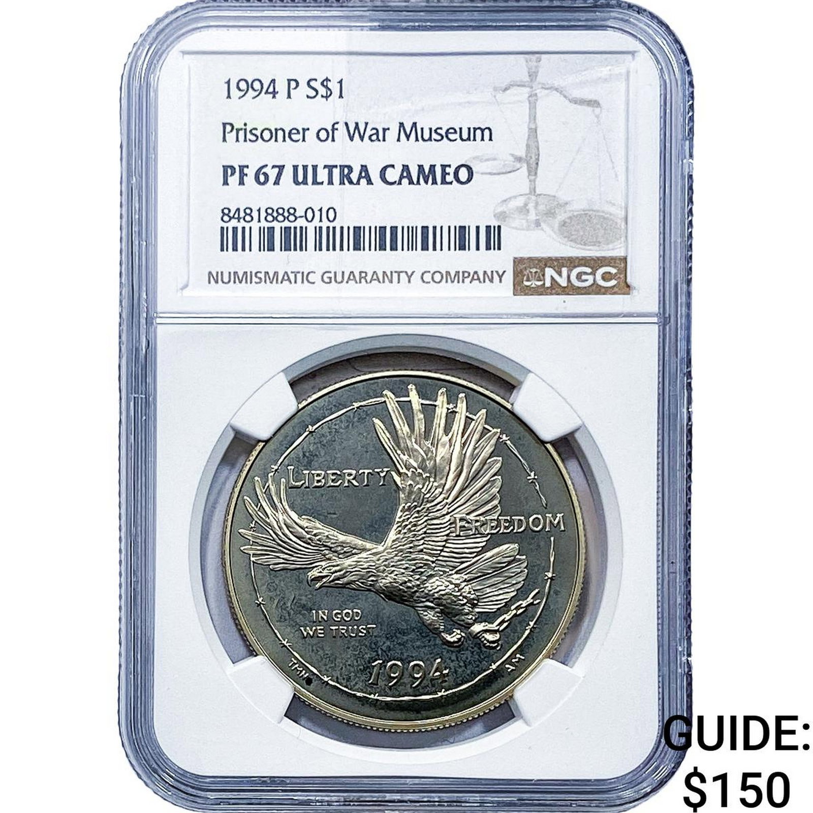 1994-P Prisonor of War Museam Silver $1 NGC PF67 (1 of 2)