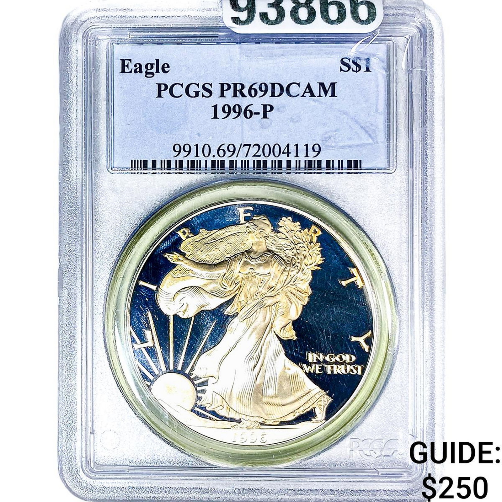 1996-P Silver Eagle PCGS PR69 DCAM: 1996-P Silver Eagle PCGS PR69 DCAM