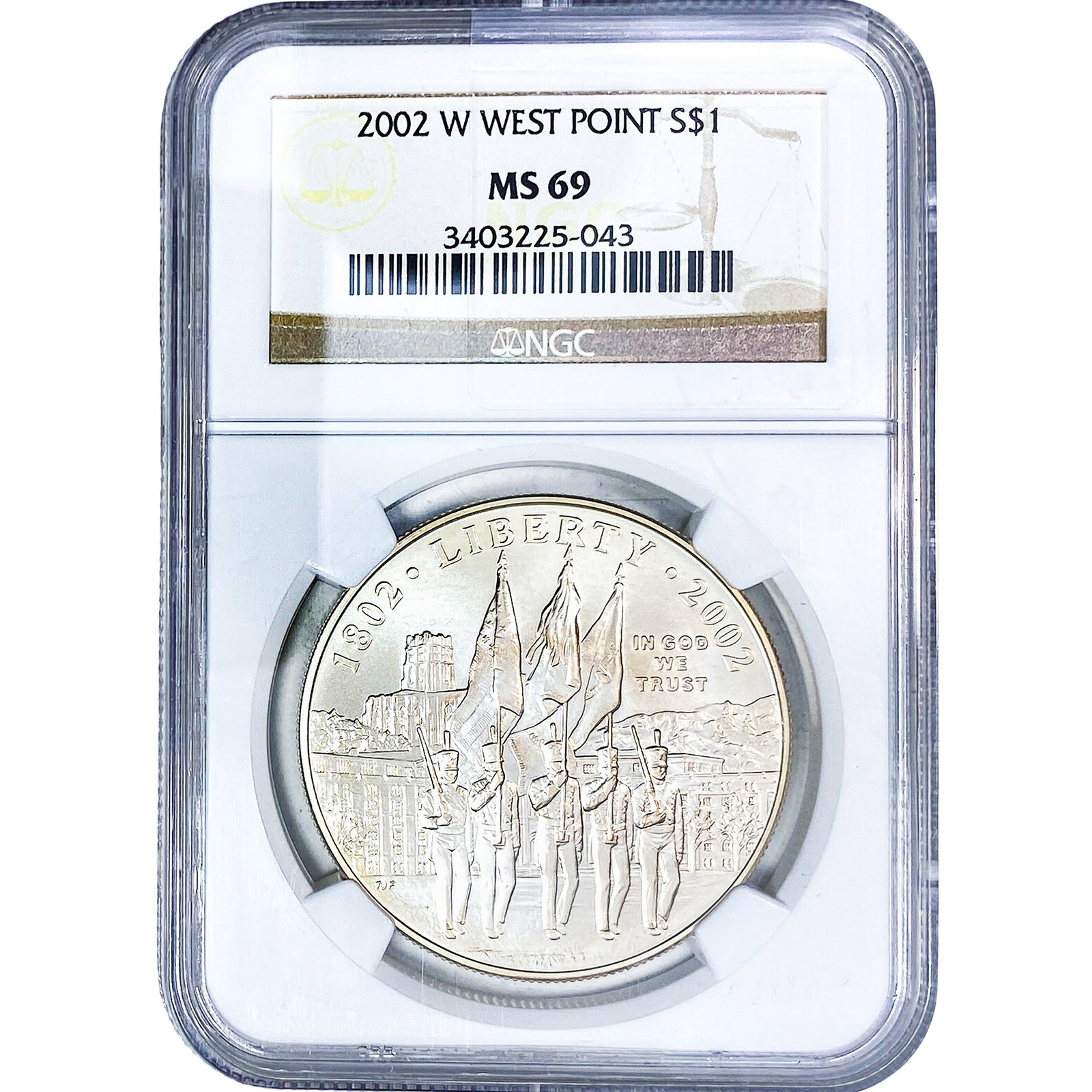 2002-W West Point Bicentennial Silver $1 NGC MS69 (1 of 2)