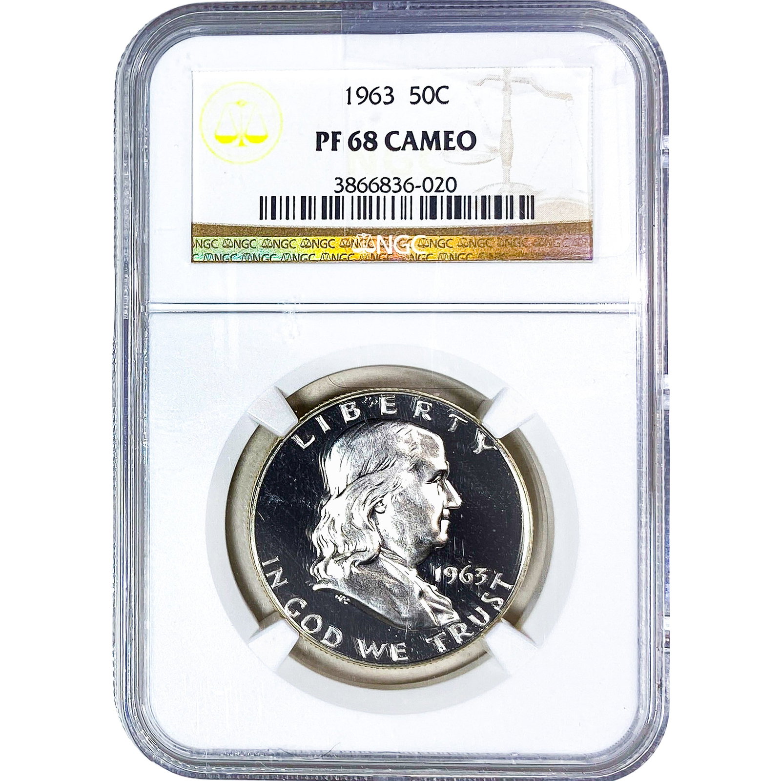 1963 Franklin Half Dollar NGC PF68 Cameo (1 of 2)