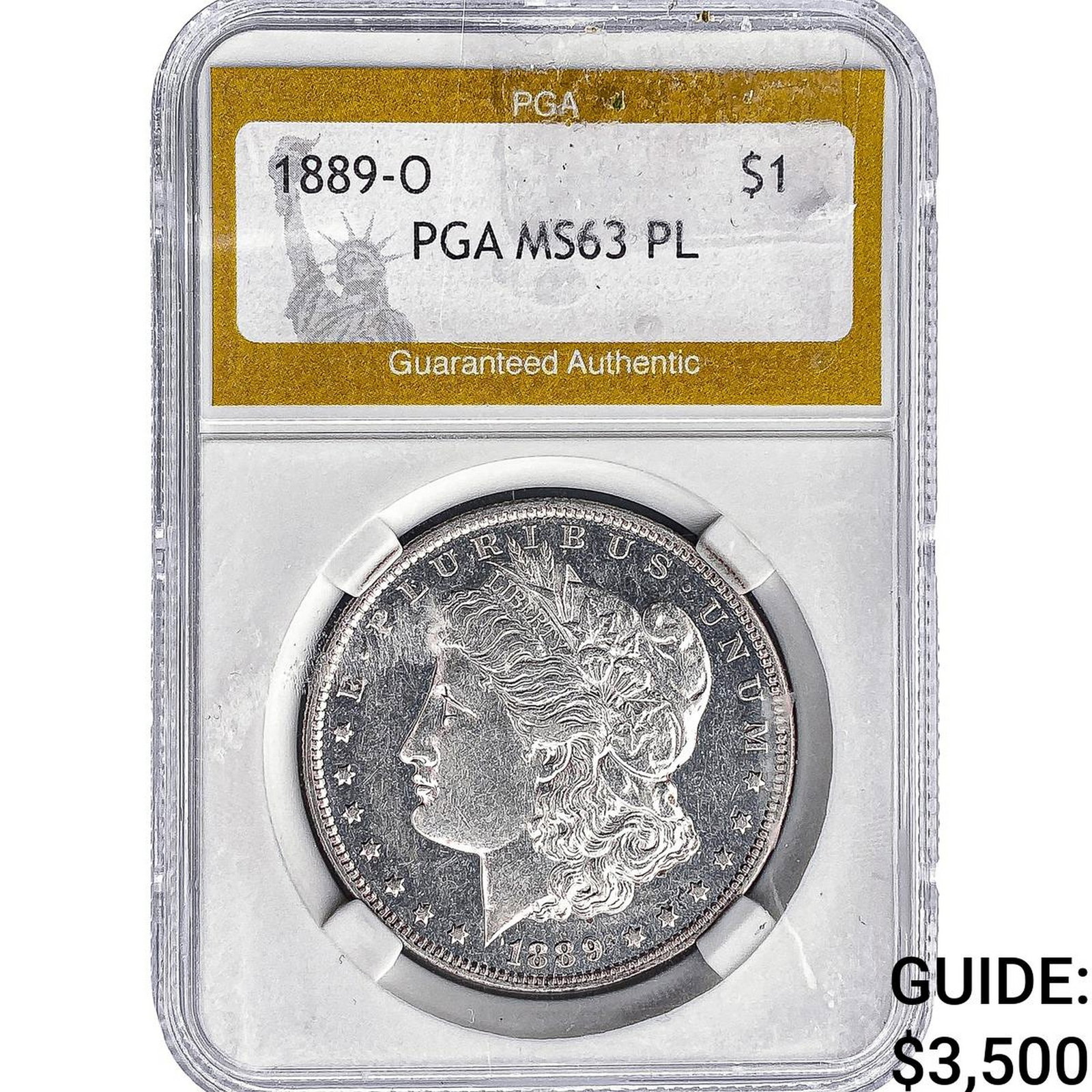 1889-O Morgan Silver Dollar PGA MS63 PL (1 of 2)