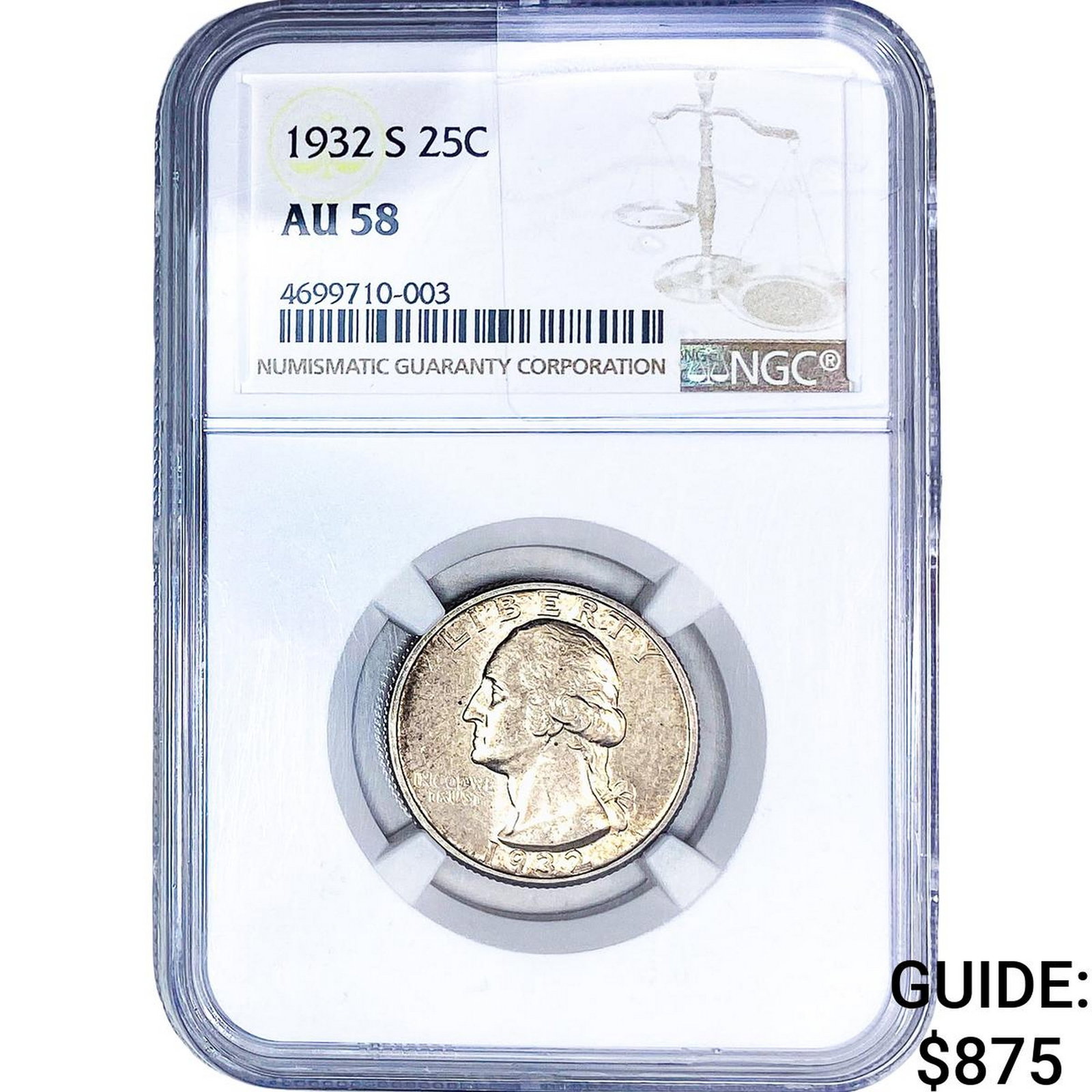 1932-S Washington Silver Quarter NGC AU58 (1 of 2)
