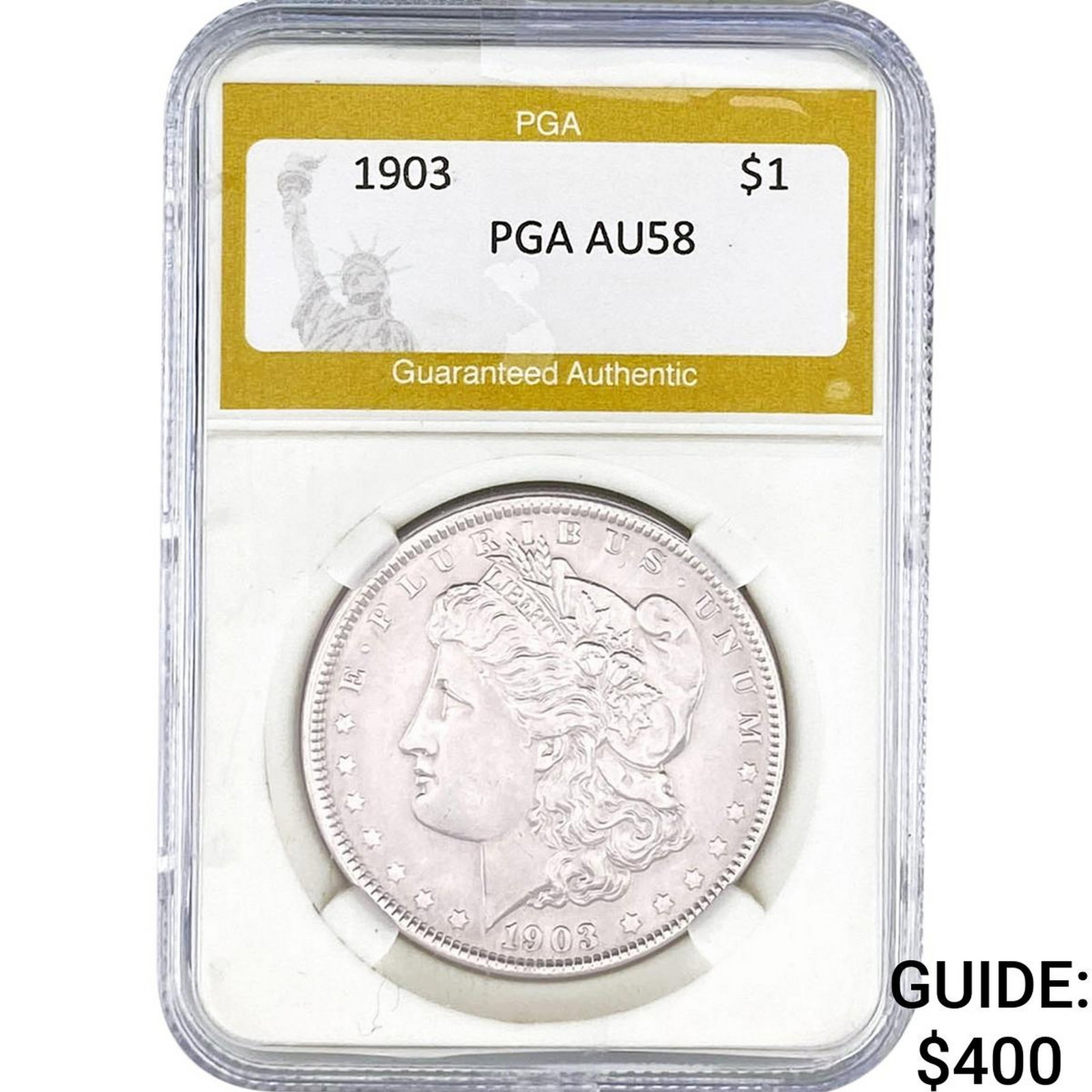 1903 Morgan Silver Dollar PGA AU58: 1903 Morgan Silver Dollar PGA AU58