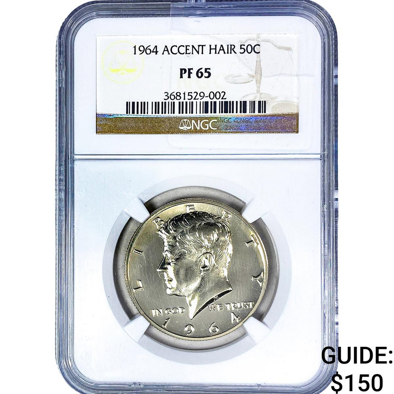 1964 Kennedy Half Dollar NGC PF65 Accent Hair (1 of 2)