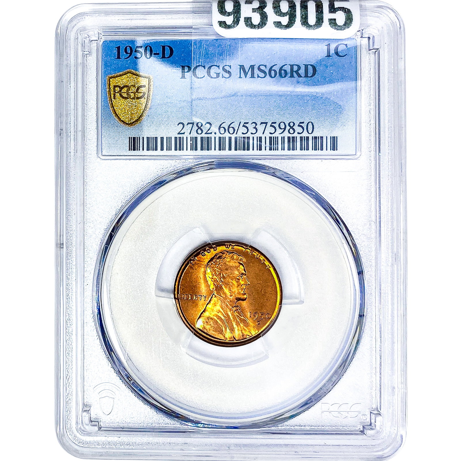 1950-D Wheat Cent PCGS MS66 RD: 1950-D Wheat Cent PCGS MS66 RD