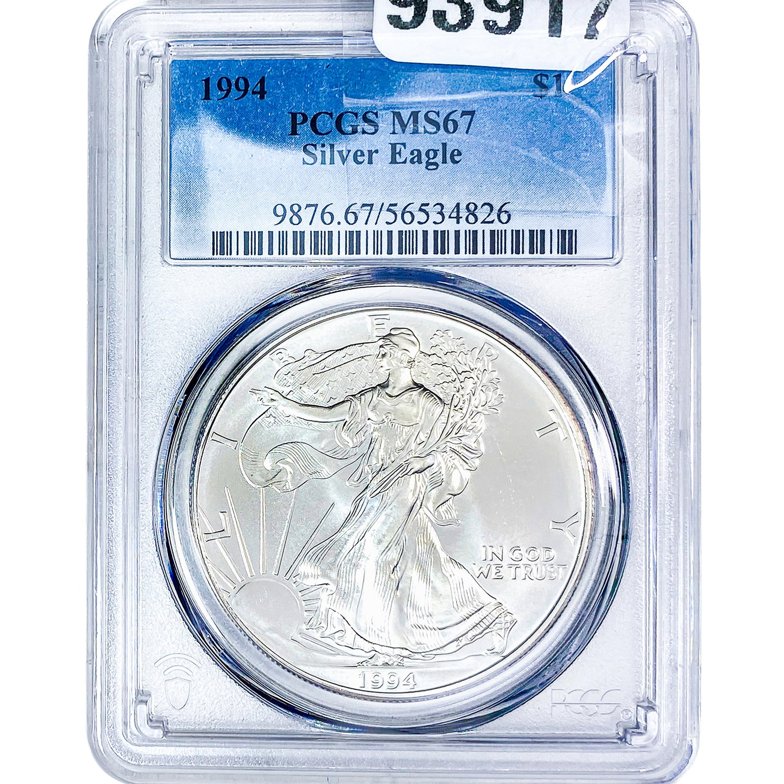 1994 Silver Eagle PCGS MS67: 1994 Silver Eagle PCGS MS67