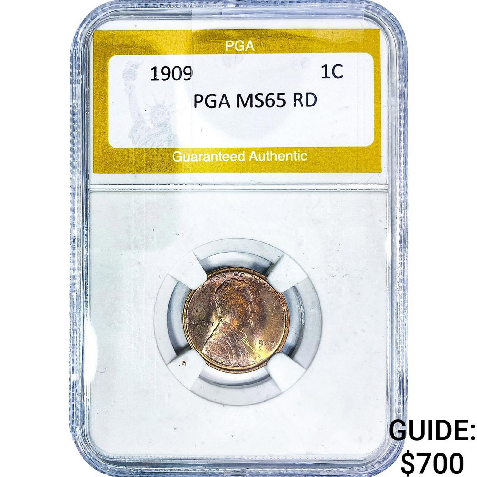 1909 Wheat Cent PGA MS65 RD: 1909 Wheat Cent PGA MS65 RD