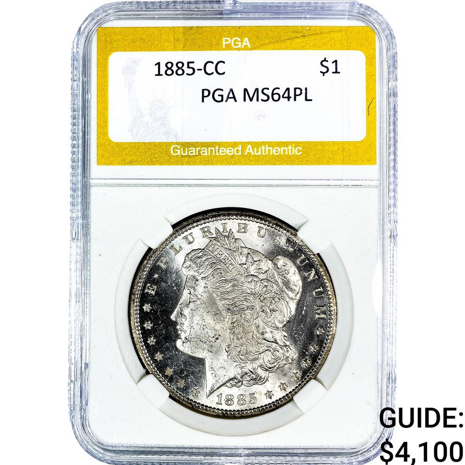 1885-CC Morgan Silver Dollar PGA MS64 PL: 1885-CC Morgan Silver Dollar PGA MS64 PL