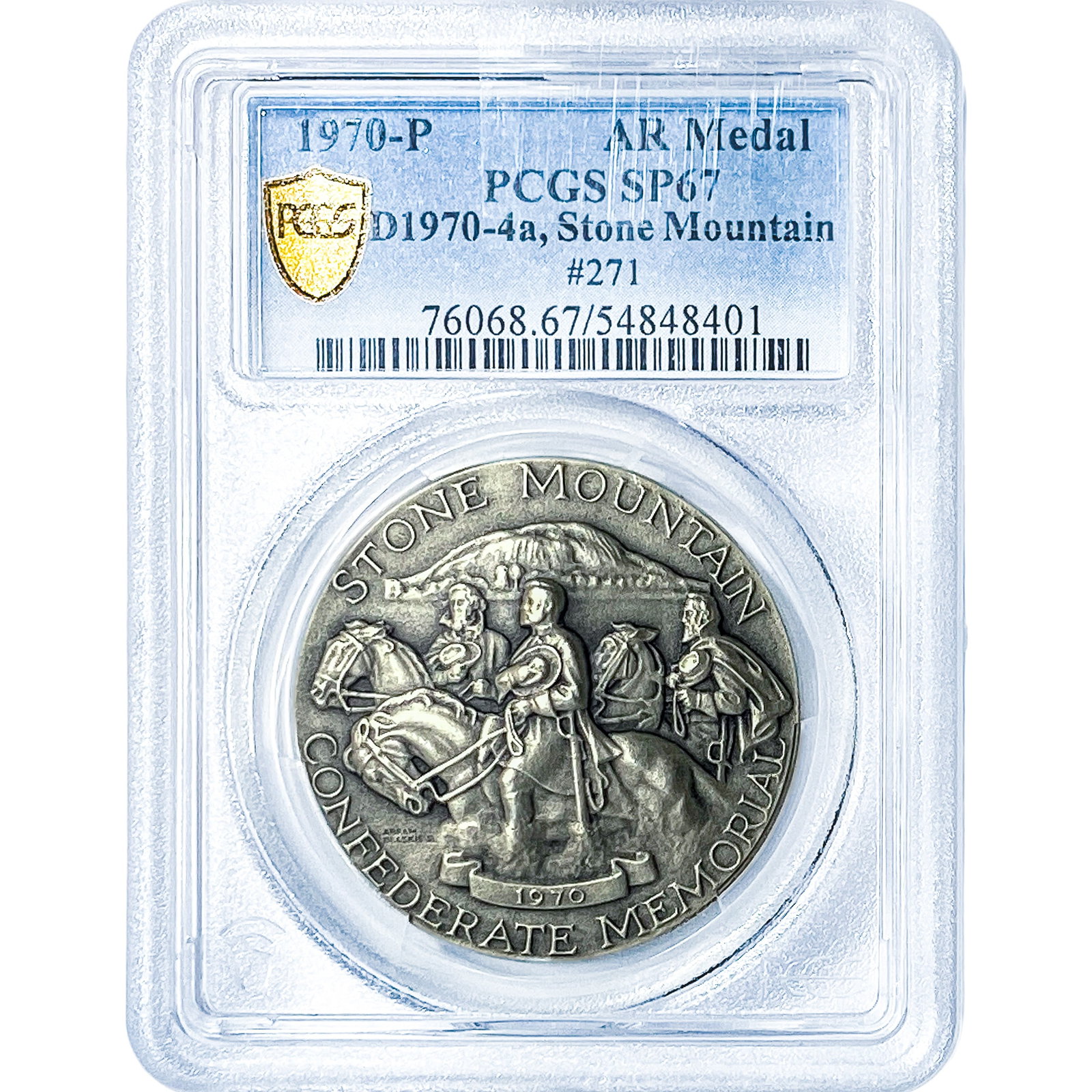1970-P Stone Mountain Silver Medal PCGS SP67: 1970-P Stone Mountain Silver Medal PCGS SP67