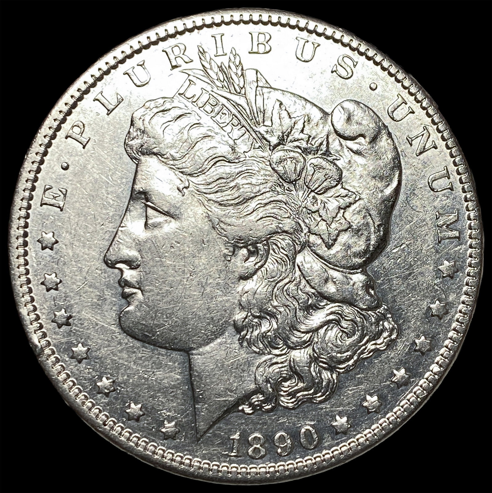 1890-CC Silver Morgan Dollar CLOSELY UNCIRCULATED: 1890-CC Silver Morgan Dollar CLOSELY UNCIRCULATED