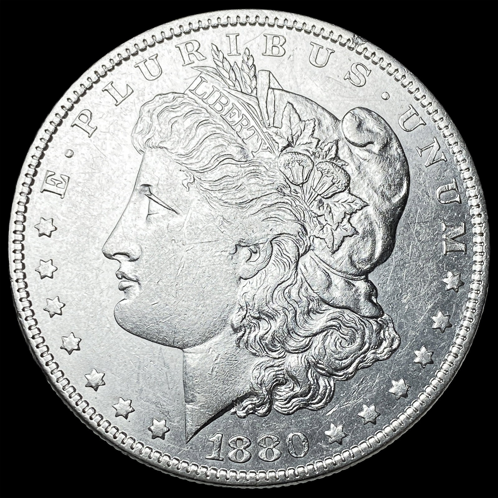 1880-O Micro O Morgan Silver Dollar CLOSELY UNCIRCULATED: 1880-O Micro O Morgan Silver Dollar CLOSELY UNCIRCULATED