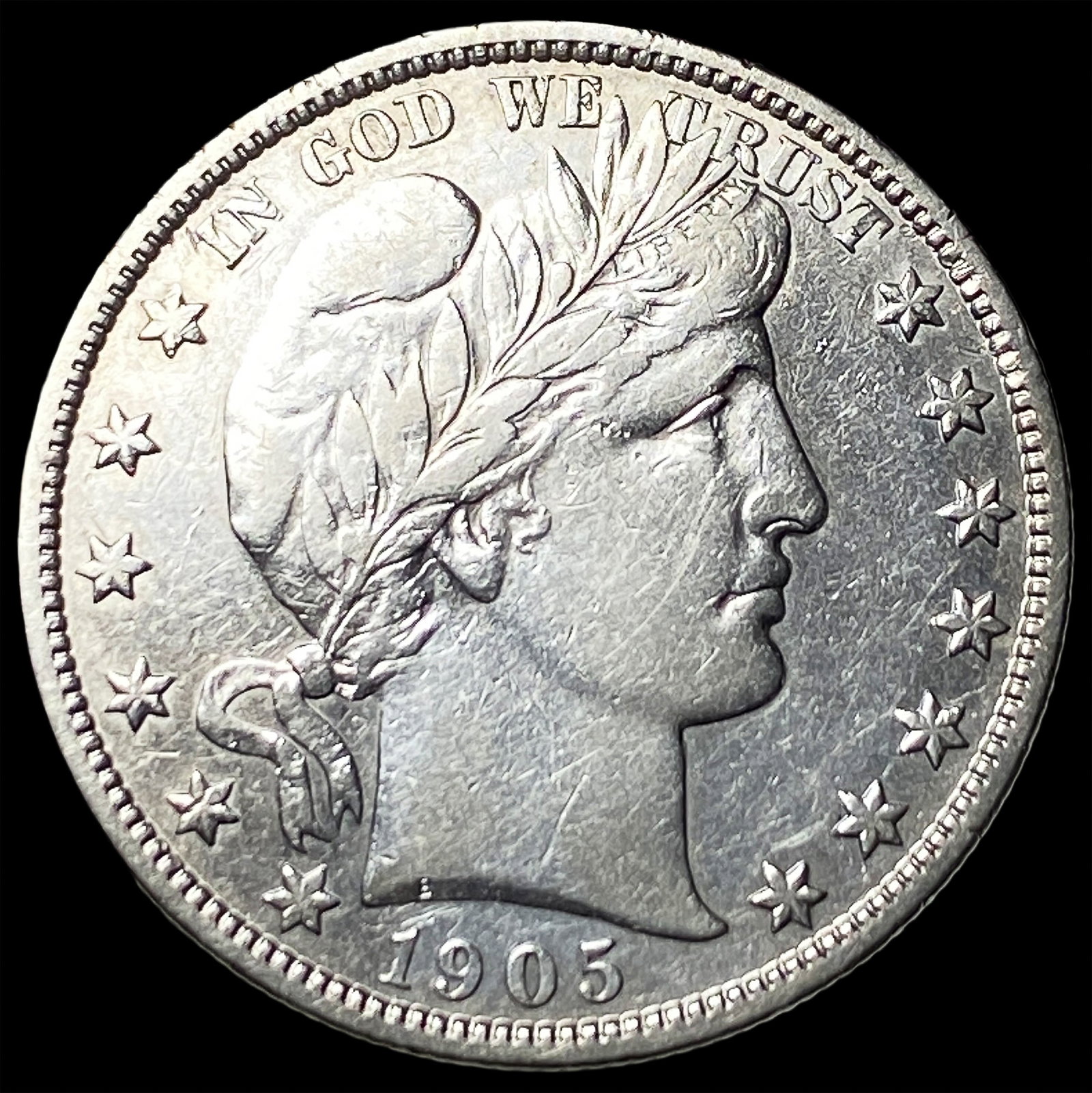 1905-S Silver Barber Half Dollar NEARLY UNCIRCULATED: 1905-S Silver Barber Half Dollar NEARLY UNCIRCULATED