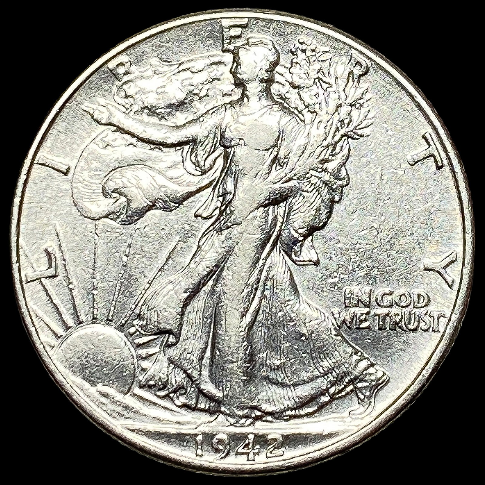 1942 Walking Liberty Half Dollar NEARLY UNCIRCULATED: 1942 Walking Liberty Half Dollar NEARLY UNCIRCULATED