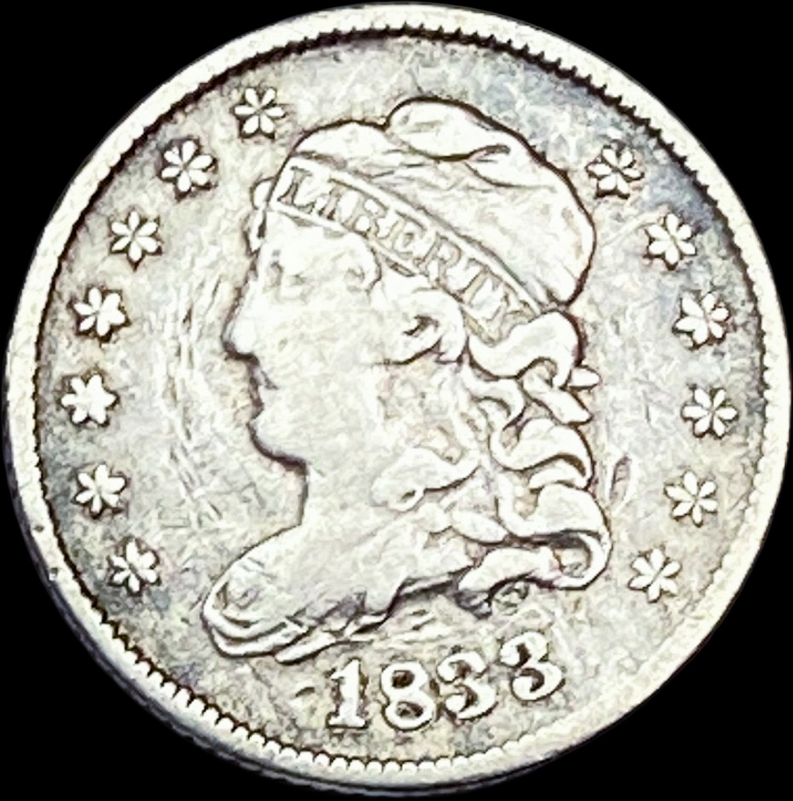 1833 Capped Bust Half Dime LIGHTLY CIRCULATED: 1833 Capped Bust Half Dime LIGHTLY CIRCULATED