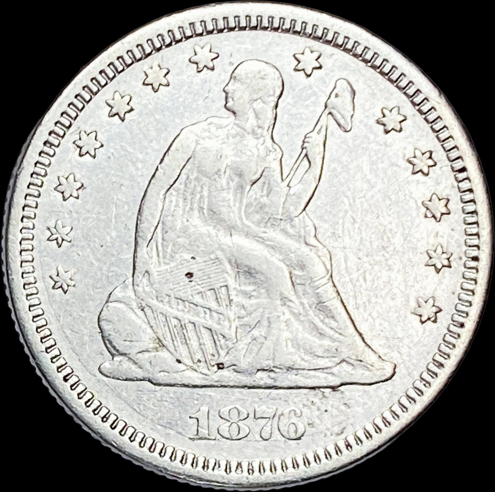 1876 Seated Liberty Quarter NEARLY UNCIRCULATED: 1876 Seated Liberty Quarter NEARLY UNCIRCULATED