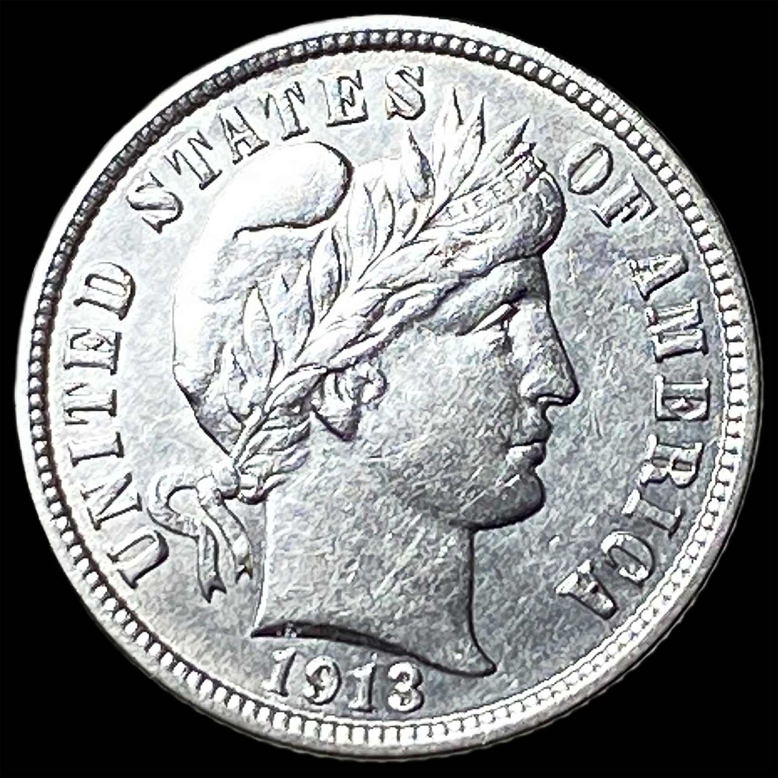 1913 Silver Barber Dime CLOSELY UNCIRCULATED: 1913 Silver Barber Dime CLOSELY UNCIRCULATED