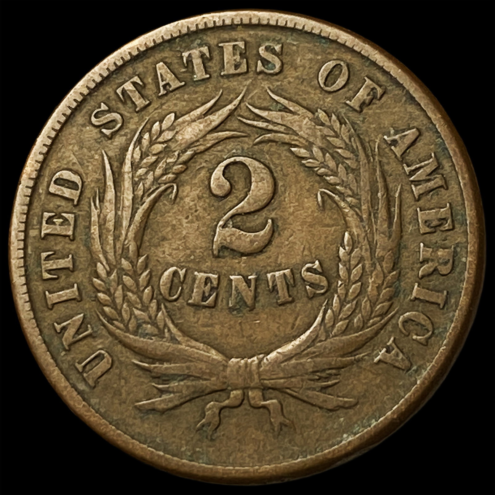 1865 Two-Cent Piece LIGHTLY CIRCULATED - 2