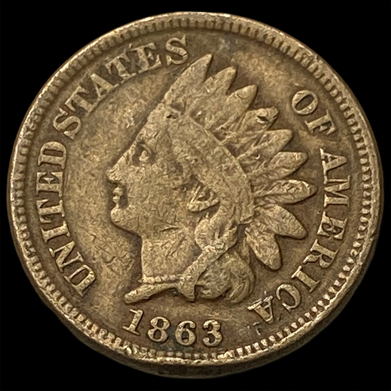 1863 Indian Head Cent NEARLY UNCIRCULATED (1 of 2)