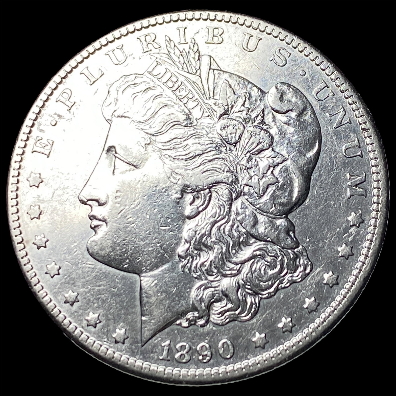 1890-CC Silver Morgan Dollar CLOSELY UNCIRCULATED: 1890-CC Silver Morgan Dollar CLOSELY UNCIRCULATED